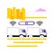 Truck platooning abstract concept vector illustration.