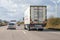 Truck from polish forwarder Omega Pilzno drives on german motorway A2