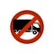Truck prohibited / Truck forbidden sign icon .