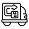 Truck return product icon outline vector. Box shipment