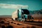 The truck rides on the highway. Generative AI