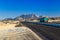 Truck on a road in arabian desert not far from Hurghada city, Egypt