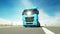 Truck on the road, highway. Transports, logistics concept. super realistic animation with physiks motion.