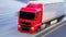 Truck on road .  Truck - Freight transportation . delivery of cargo