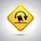 Truck rollover warning for sharp curves sign. Vector illustration decorative design