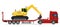 Truck semi trailer delivery and transportation of construction m