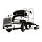 Truck semi vector illusnration lining draw front view
