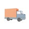 Truck shipping car, 3d icons, pastel minimal cartoon style  isolated