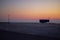 Truck silhouette on Anafi`s sunset