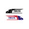 Truck silhouette logo template, logistics or delivery service label vector logo design