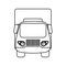 Truck small cargo transportation outline