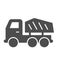 Truck solid icon. Heavy machine, cargo transportation vehicle symbol, glyph style pictogram on white background