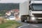 Truck speeding on a country road