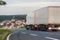 Truck speeding on a country road