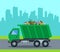 A truck takes out garbage from a city to a landfill.