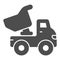 Truck toy solid icon, kid toys concept, plastic dumper sign on white background, Building truck toy icon in glyph style