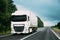 Truck Tractor Unit, Prime Mover, Traction Unit In Motion On Road