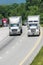 Truck Traffic On Interstate Highway Vertical With Copy Space