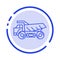 Truck, Trailer, Transport, Construction Blue Dotted Line Line Icon