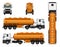 Truck trailer vector template. Fuel gas tanker. car on white background.