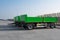 Truck trailers are parked. Sale and rental of trailers, agriculture