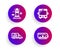Truck transport, Lighthouse and Bus icons set. Bus tour sign. Delivery, Beacon tower, Tourism transport. Vector