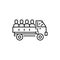 Truck transportation illegal immigrants color line icon. Editable stroke.