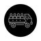 Truck transportation illegal immigrants color line icon. Editable stroke.