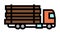 truck transportation wood timber color icon animation