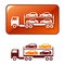 Truck transporting the cars. Vector icon