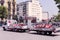 Truck transports Bicing city bikes in Barcelona