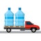 Truck with two gallons of water, water delivery concept