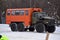 Truck Ural 4320 at the interurban freeway during