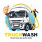 Truck wash logo creative design vector inspiration