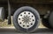 Truck wheel and tire with round circular pattern