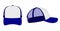 Trucker cap , mesh cap template illustration / blue