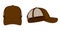 Trucker cap , mesh cap template illustration / brown