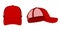 Trucker cap , mesh cap template illustration / red