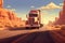 Trucker by logistics company Semi Trailer truck delivering cargo to a customer or supplier. Truck with semi-trailer