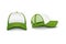 Trucker white cap with visor front and back mockup vector illustration isolated.