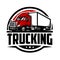 Trucking 18 wheeler circle emblem logo