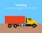 Trucking Banner Flat Design Vector Illustration