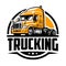 Trucking circle emblem logo