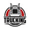 Trucking circle emblem logo vector art isolated. Best for transportation related industry logo