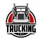 Trucking company circle emblem logo