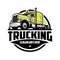 Trucking company circle emblem logo vector art isolated. Best for trucking and freight industry