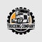 Trucking Company Circle Emblem Vector Logo Template Set Isolated