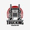 Trucking Company Circle Logo Template. Front View Truck Vector. Best for Trucking Related Industry