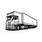 Trucking freight 18 wheeler container truck vector illustration isolated in white background