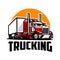 Trucking freight 18 wheeler vector illustration. Best for tshirt design